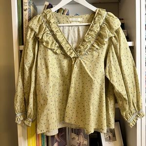 Christy Dawn Yellow Floral Blouse